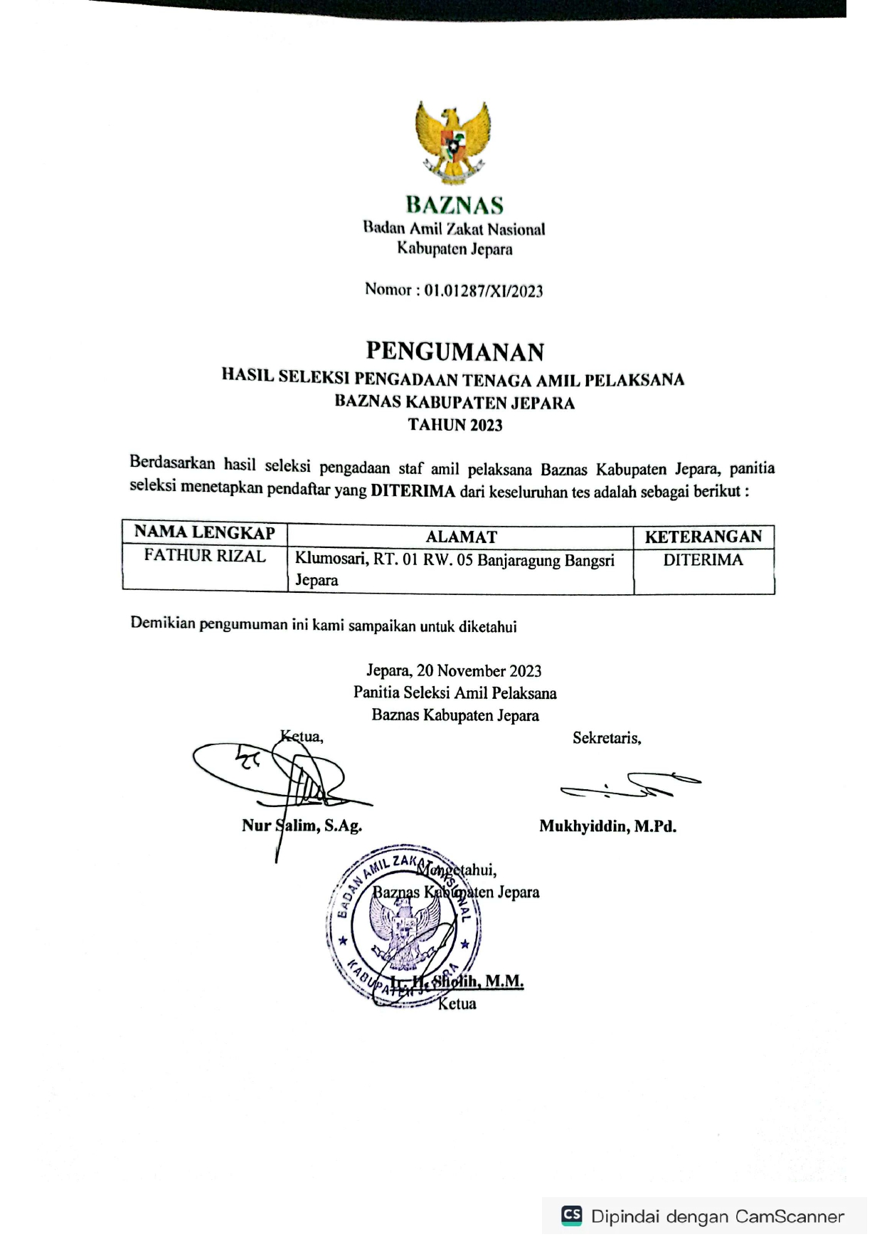 pengumuman-amil-pelaksana-baznas